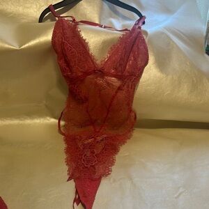 Victoria's Secret Red Lace Chemise